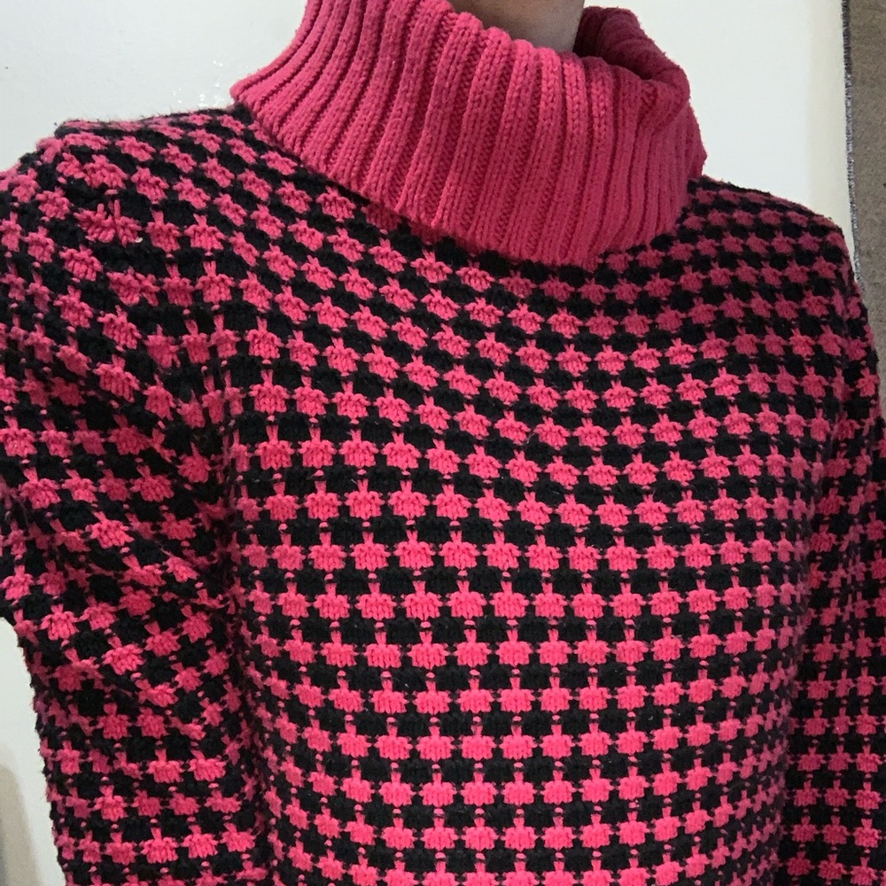 Hot Pink Knit Turtleneck